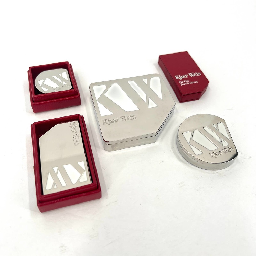 KJAER WEISS Refillable Metal Cardboard Compacts 5 Pieces Foundation Eye Shadow